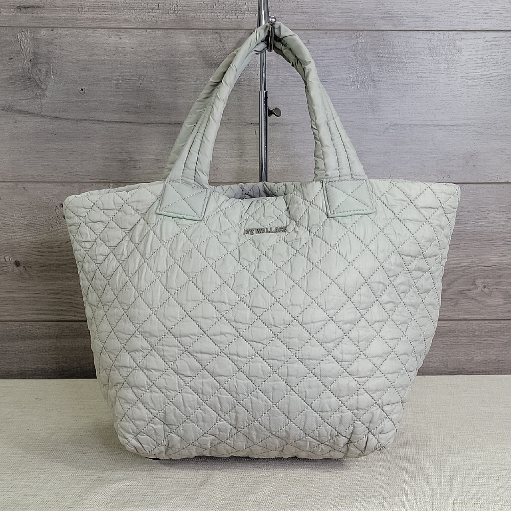 MZ Wallace Quilted Tote in Light Gray